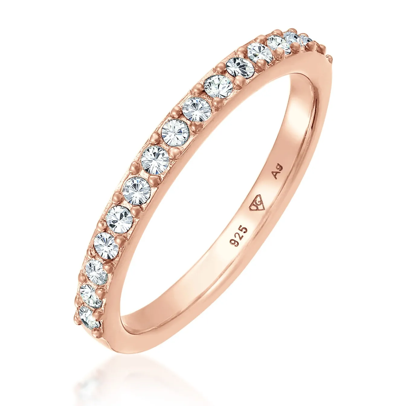 Elli "Bandring Memoire | Kristalle (Weiß)< Roségold|Ringe