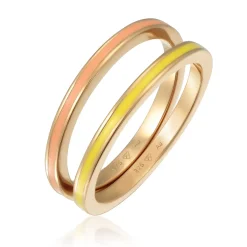 Elli "Bandring Set | Emaille< Ringe|Vergoldet