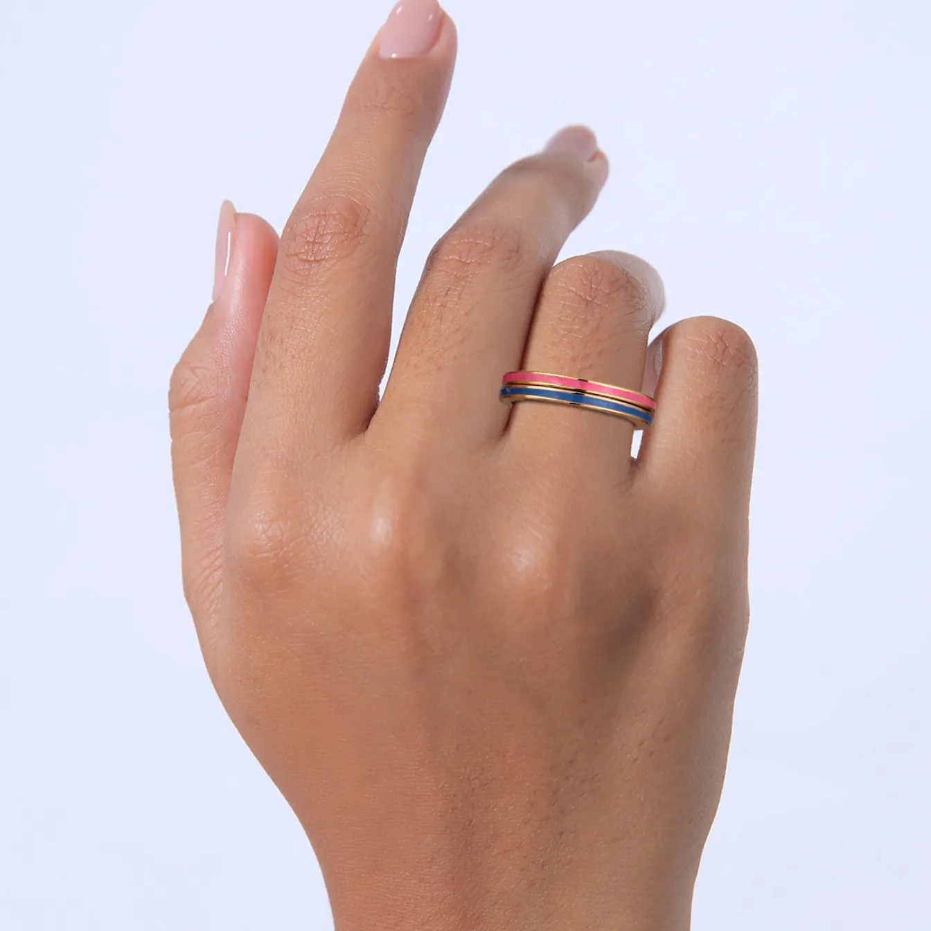 Elli "Bandring Set | Emaille< Ringe|Vergoldet