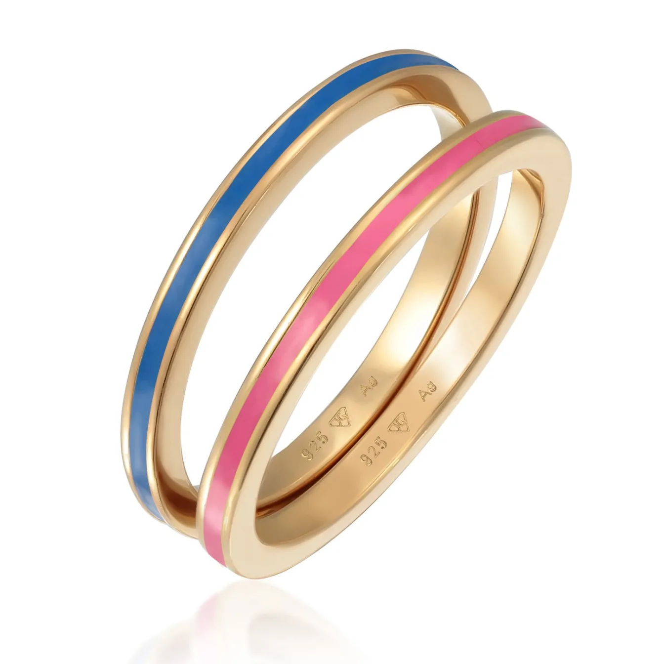 Elli "Bandring Set | Emaille< Ringe|Vergoldet