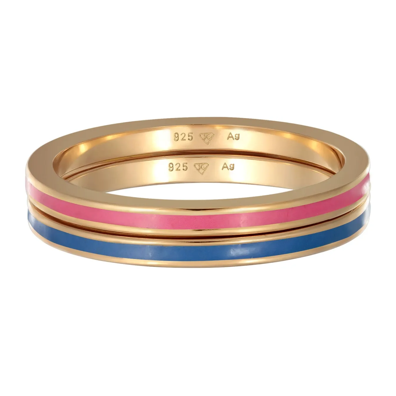 Elli "Bandring Set | Emaille< Ringe|Vergoldet