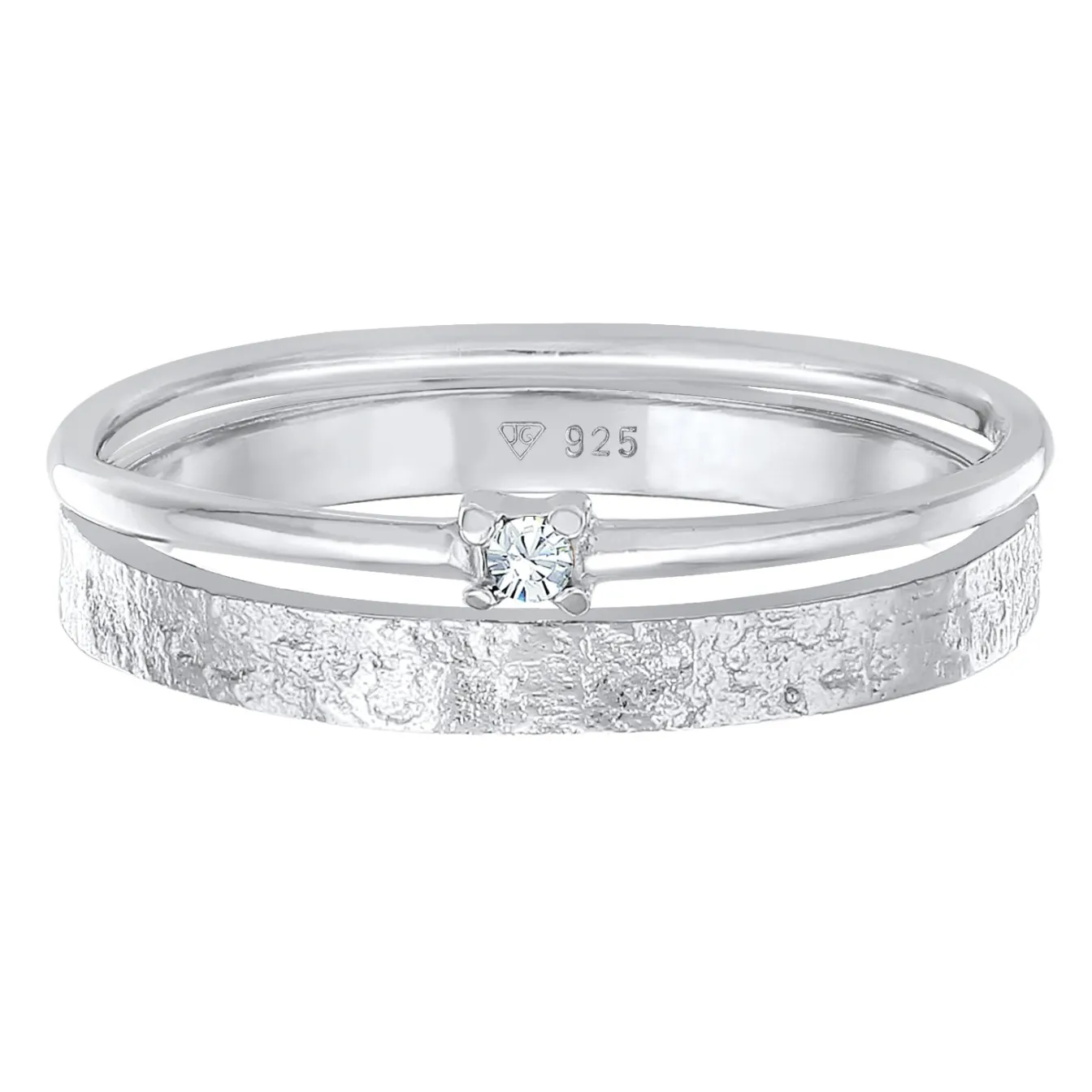 Elli "Bandring Set Solitär | Kristall (Weiß)< Roségold|Schmucksets
