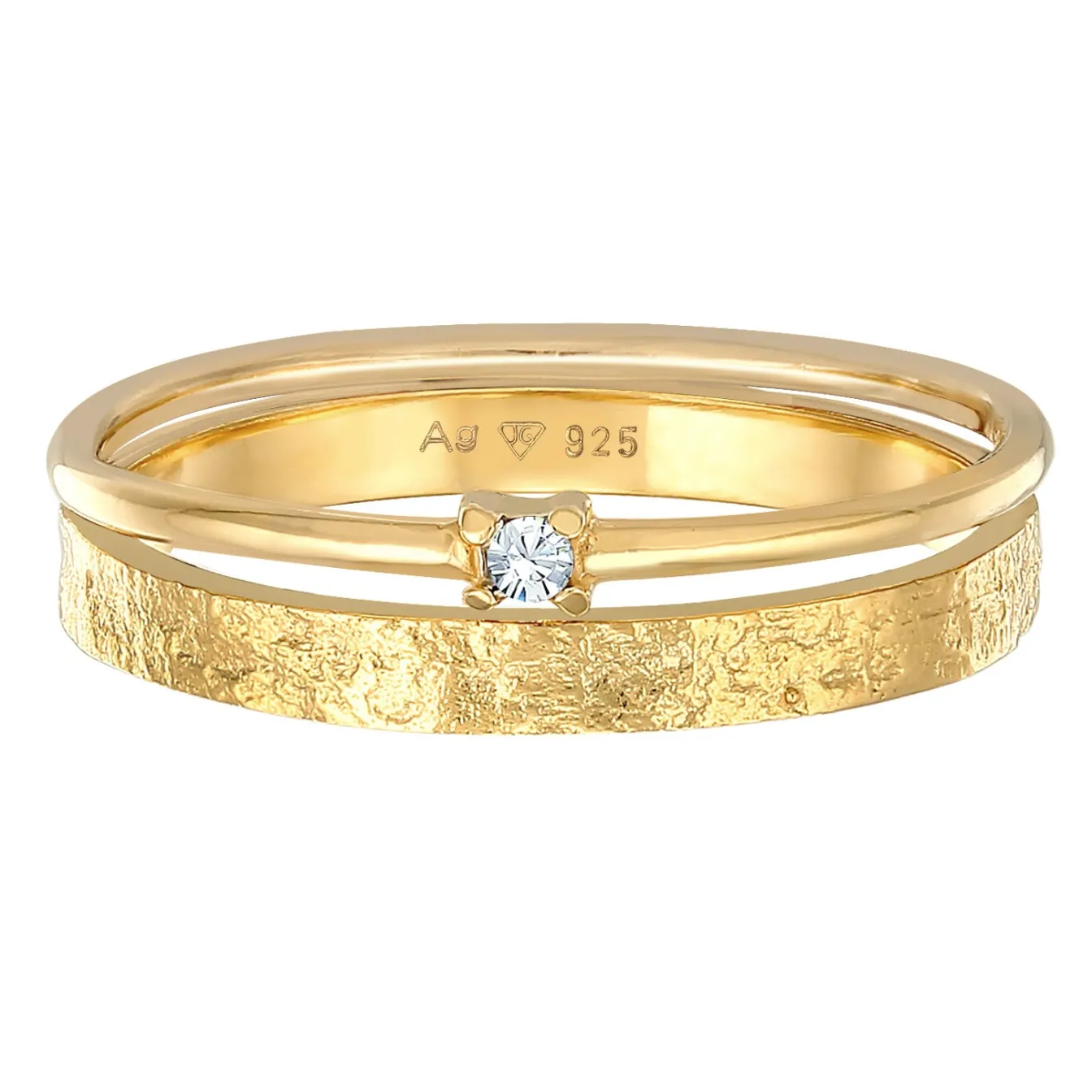 Elli "Bandring Set Solitär | Kristall (Weiß)< Roségold|Schmucksets