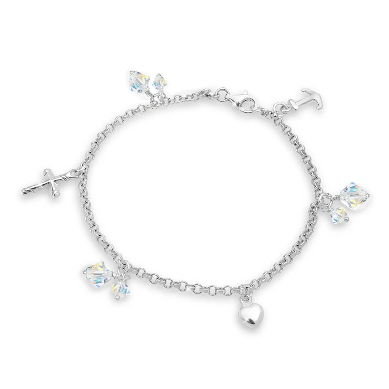 Elli "Bettelarmband Anker | Kristall ( Weiß )< Symbol-schmuck|Herz-schmuck