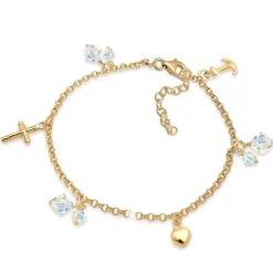 Elli "Bettelarmband Anker | Kristall ( Weiß )< Symbol-schmuck|Herz-schmuck