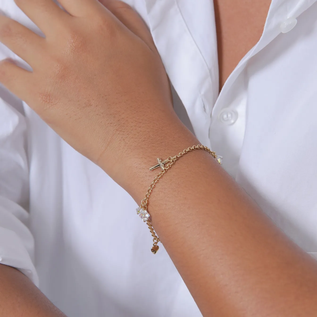 Elli "Bettelarmband Anker | Kristall ( Weiß )< Symbol-schmuck|Herz-schmuck