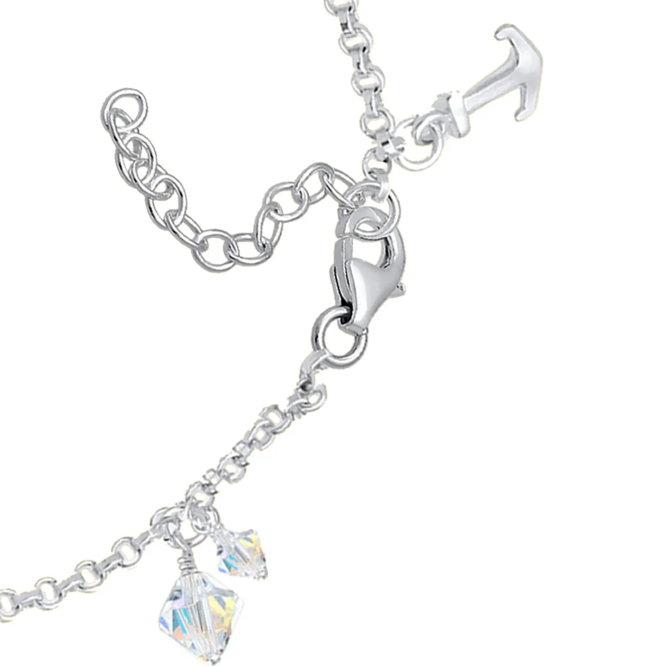 Elli "Bettelarmband Anker | Kristall ( Weiß )< Symbol-schmuck|Herz-schmuck
