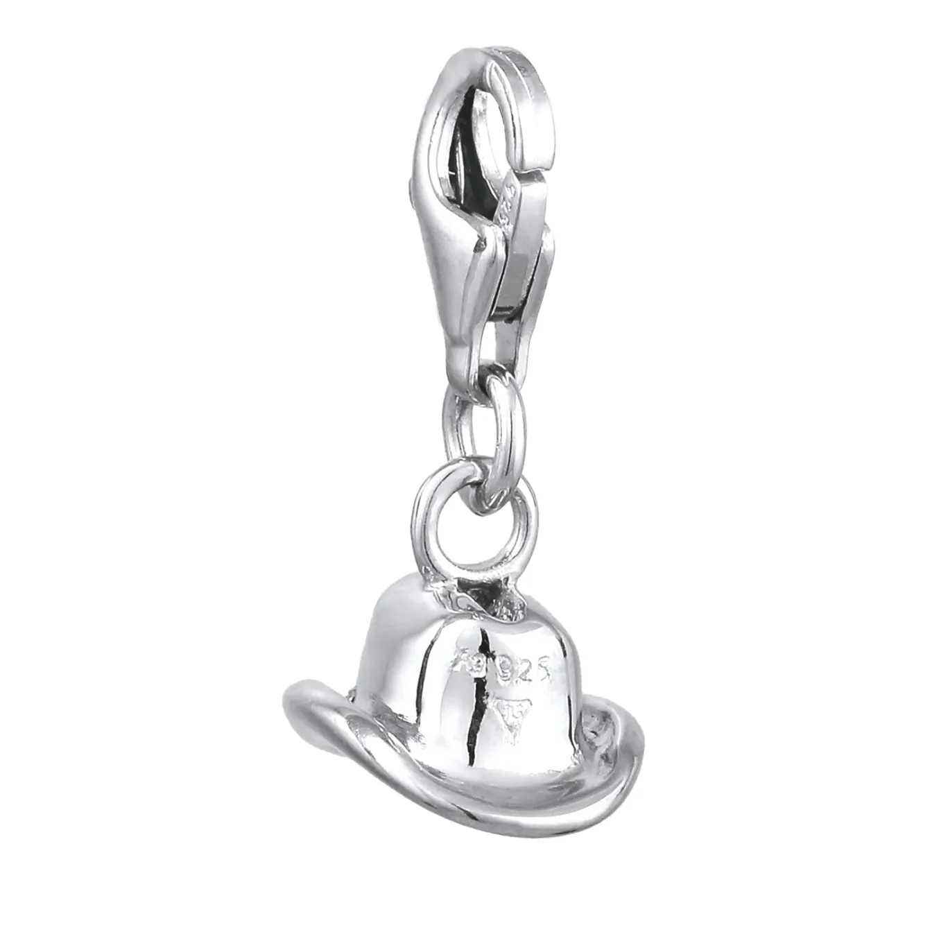 Elli "Charm Cowboy Hut | Glas Kristalle (Weiß)< Vergoldet|Anhänger & Charms