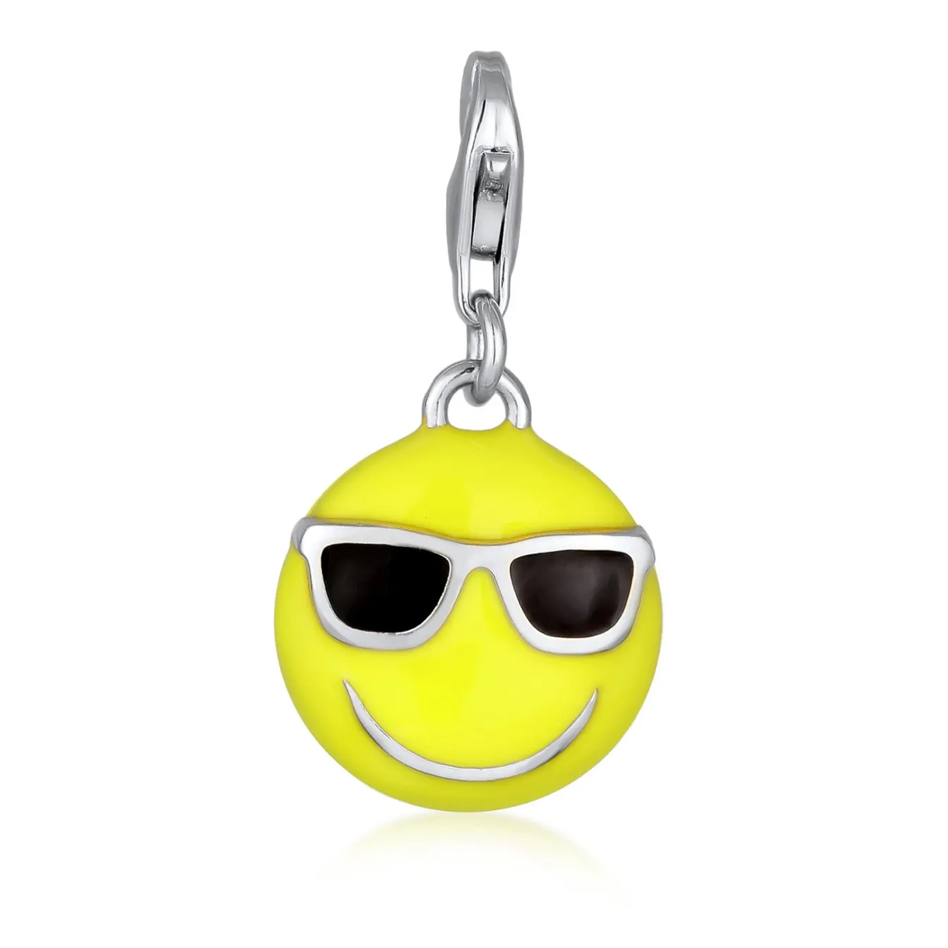 Elli "Charm Emoji Smiling Face Cool | Emaille (Gelb)< Vergoldet|Anhänger & Charms