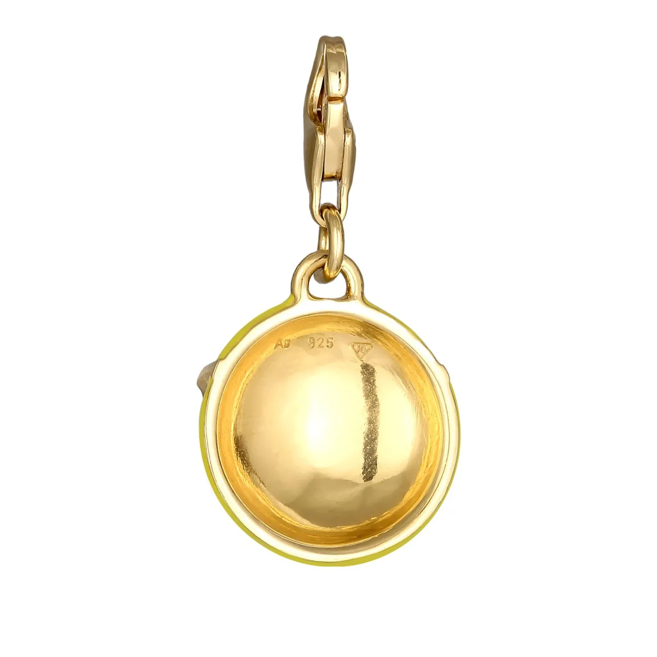 Elli "Charm Emoji Smiling Face Cool | Emaille (Gelb)< Vergoldet|Anhänger & Charms