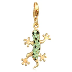 Elli "Charm Gecko | Kristall ( Schwarz )< Anhänger & Charms|Vergoldet