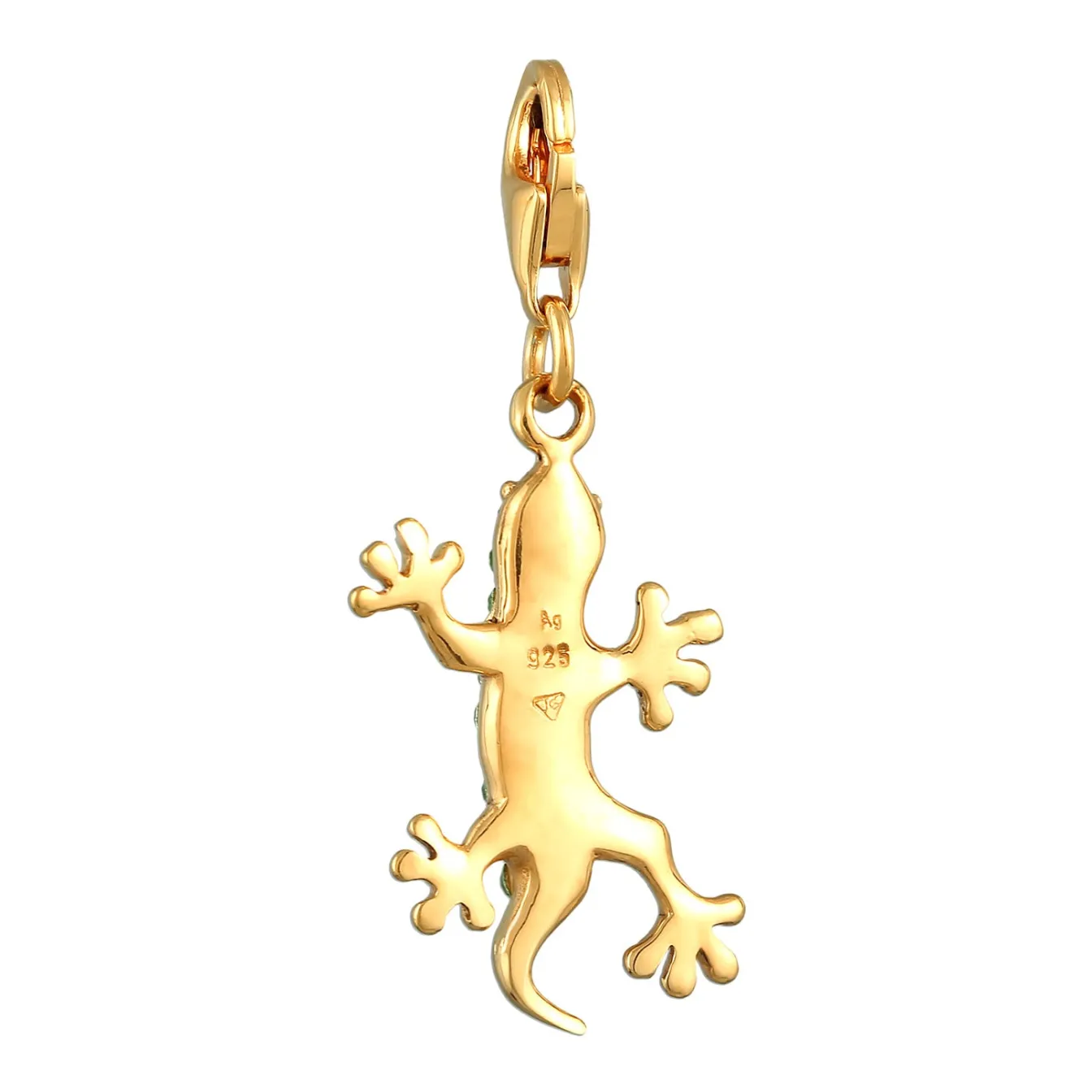 Elli "Charm Gecko | Kristall ( Schwarz )< Anhänger & Charms|Vergoldet