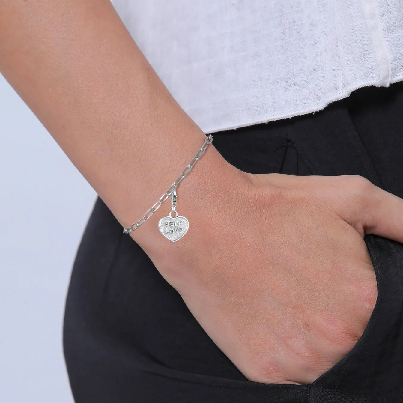 Elli "Charm Herz SELF LOVE< Vergoldet|Symbol-schmuck