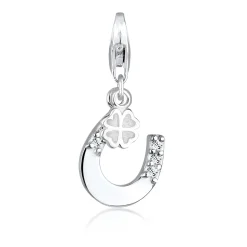 Elli "Charm Hufeisen | Kristall (Weiß)< Symbol-schmuck|Anhänger & Charms