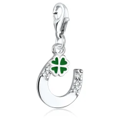 Elli "Charm Hufeisen | Kristall (Weiß)< Symbol-schmuck|Anhänger & Charms
