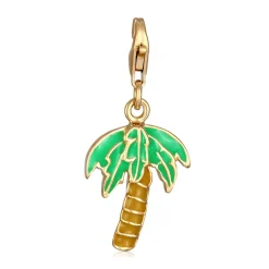 Elli "Charm Palme Emoji | Emaille< Vergoldet|Symbol-schmuck