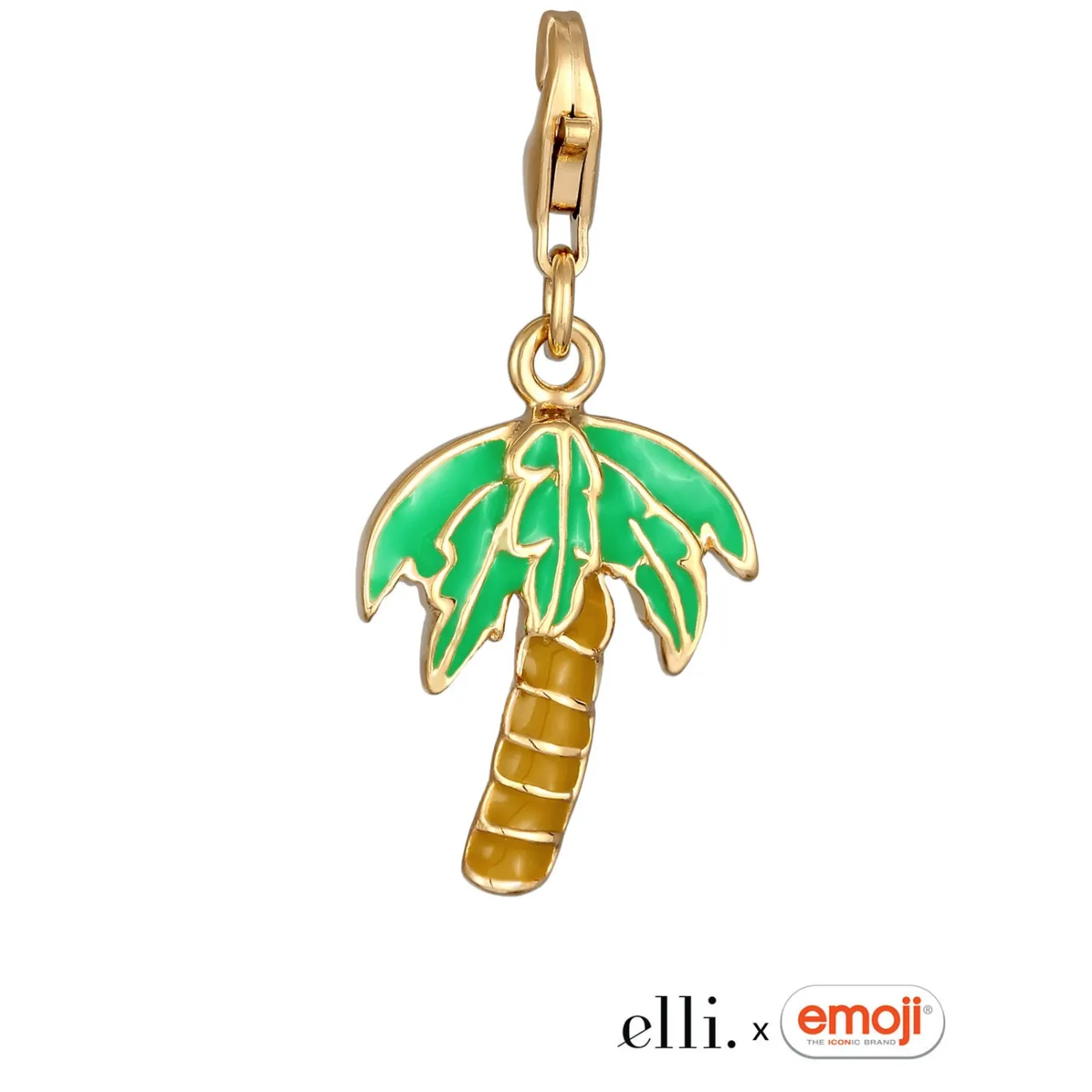 Elli "Charm Palme Emoji | Emaille< Vergoldet|Symbol-schmuck