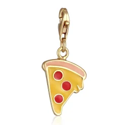 Elli "Charm Pizza Emoji | Emaille< Anhänger & Charms|Silber