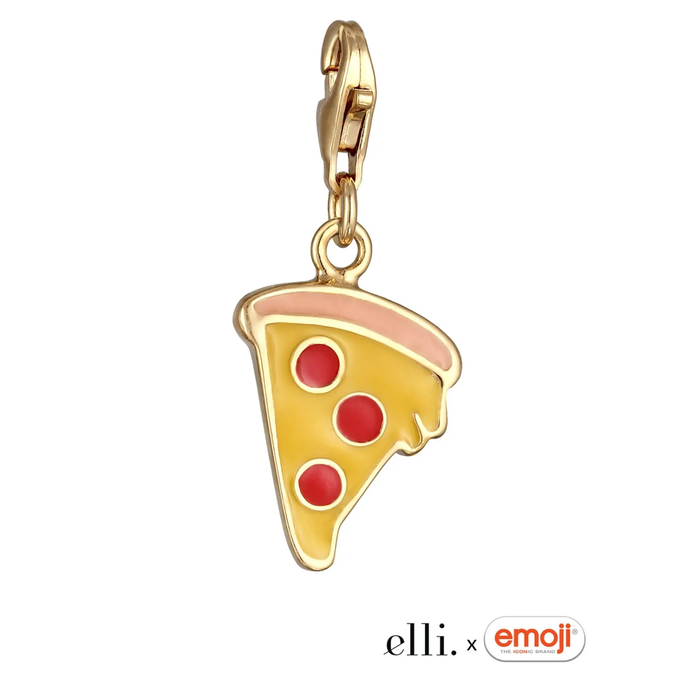 Elli "Charm Pizza Emoji | Emaille< Anhänger & Charms|Silber