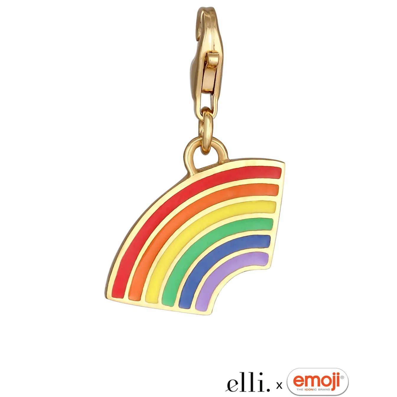 Elli "Charm Regenbogen Emoji | Emaille (Bunt)< Vergoldet|Symbol-schmuck