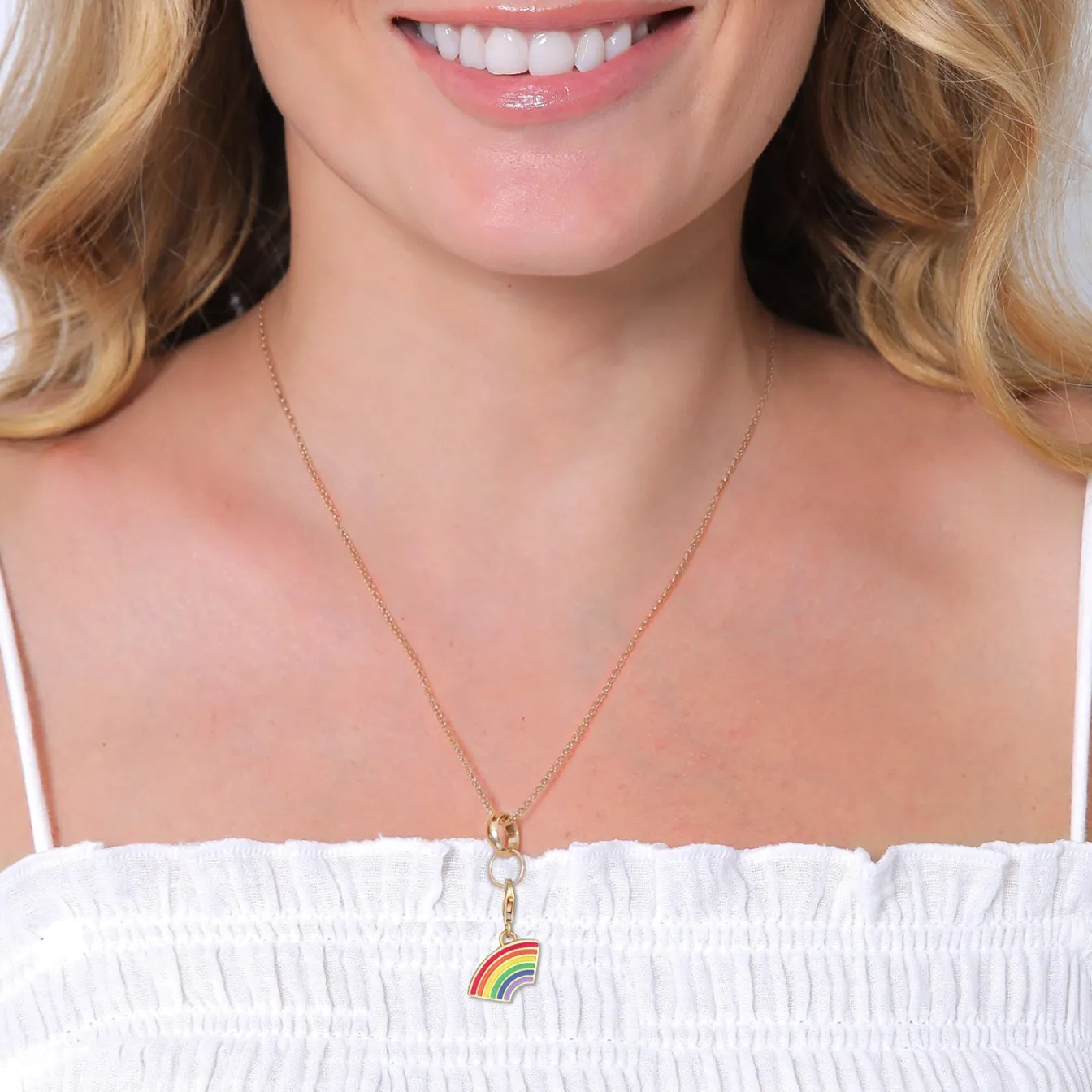 Elli "Charm Regenbogen Emoji | Emaille (Bunt)< Vergoldet|Symbol-schmuck