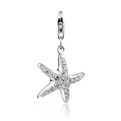 Elli "Charm Seestern | Zirkonia ( Weiß )< Symbol-schmuck|Anhänger & Charms