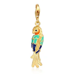 Elli "Charm Vogel | Kristall ( Schwarz )< Anhänger & Charms|Vergoldet
