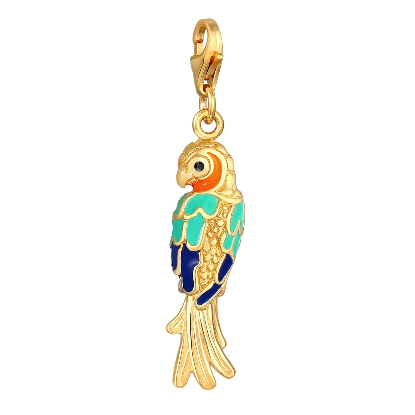 Elli "Charm Vogel | Kristall ( Schwarz )< Anhänger & Charms|Vergoldet