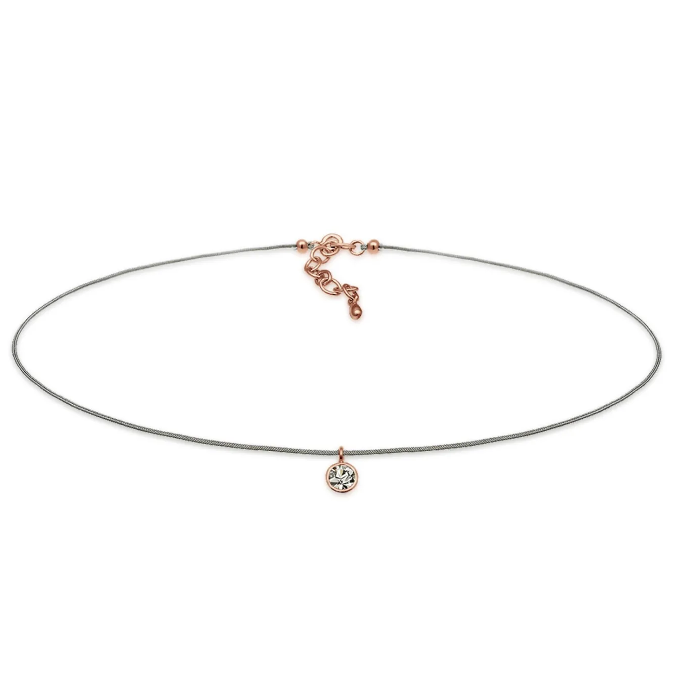Elli "Choker | Kristall (Weiß)< Roségold|Halsketten