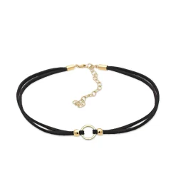 Elli "Choker | Kunstleder< Halsketten|Vergoldet