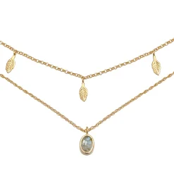 Elli "Choker | Labradorit ( Grau )< Halsketten|Vergoldet