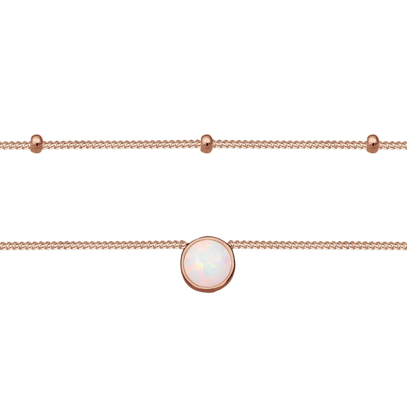 Elli "Choker | Opal (Weiß)< Roségold|Halsketten