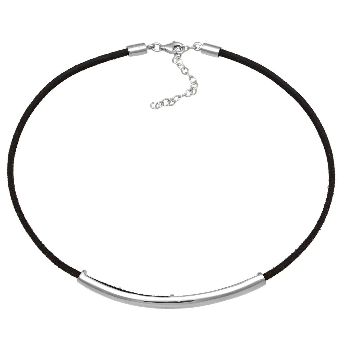 Elli "Choker | Synthetisches Leder (Schwarz)< Vergoldet|Halsketten