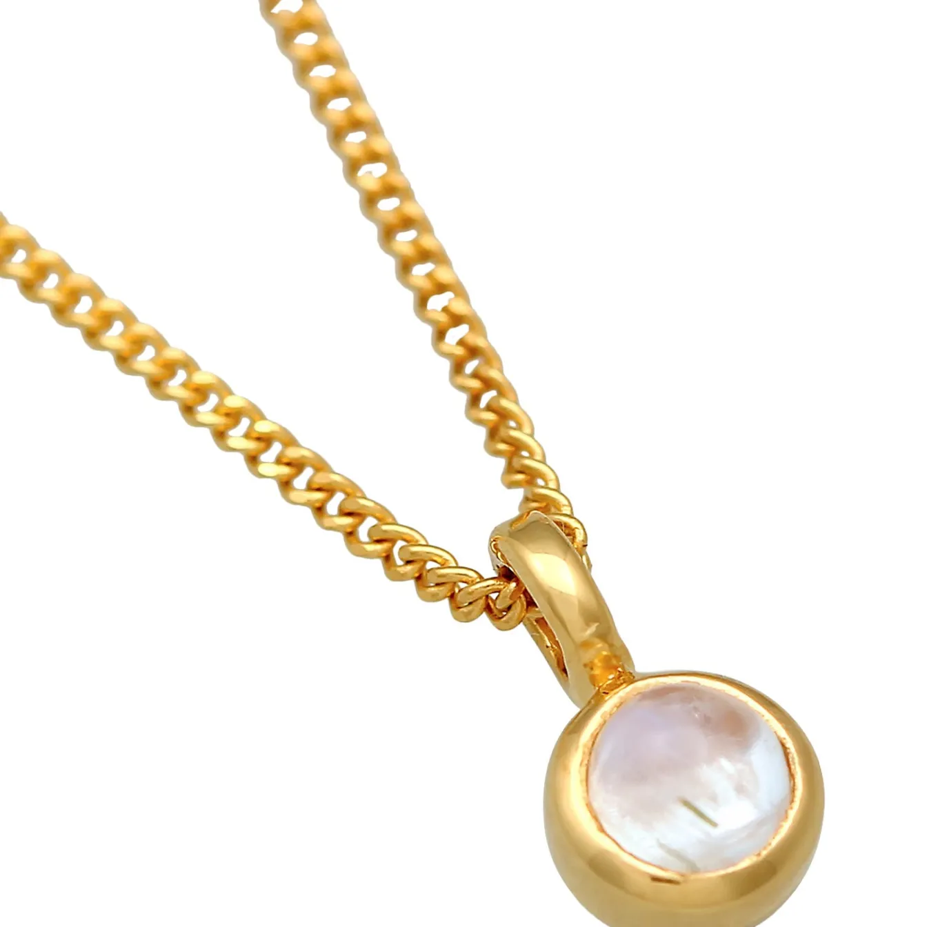 Elli "Choker Anhänger | Mondstein (Weiß)< Edelsteine|Halsketten