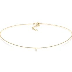 Elli "Choker Basic | Mondstein (Weiß)< Silber|Roségold