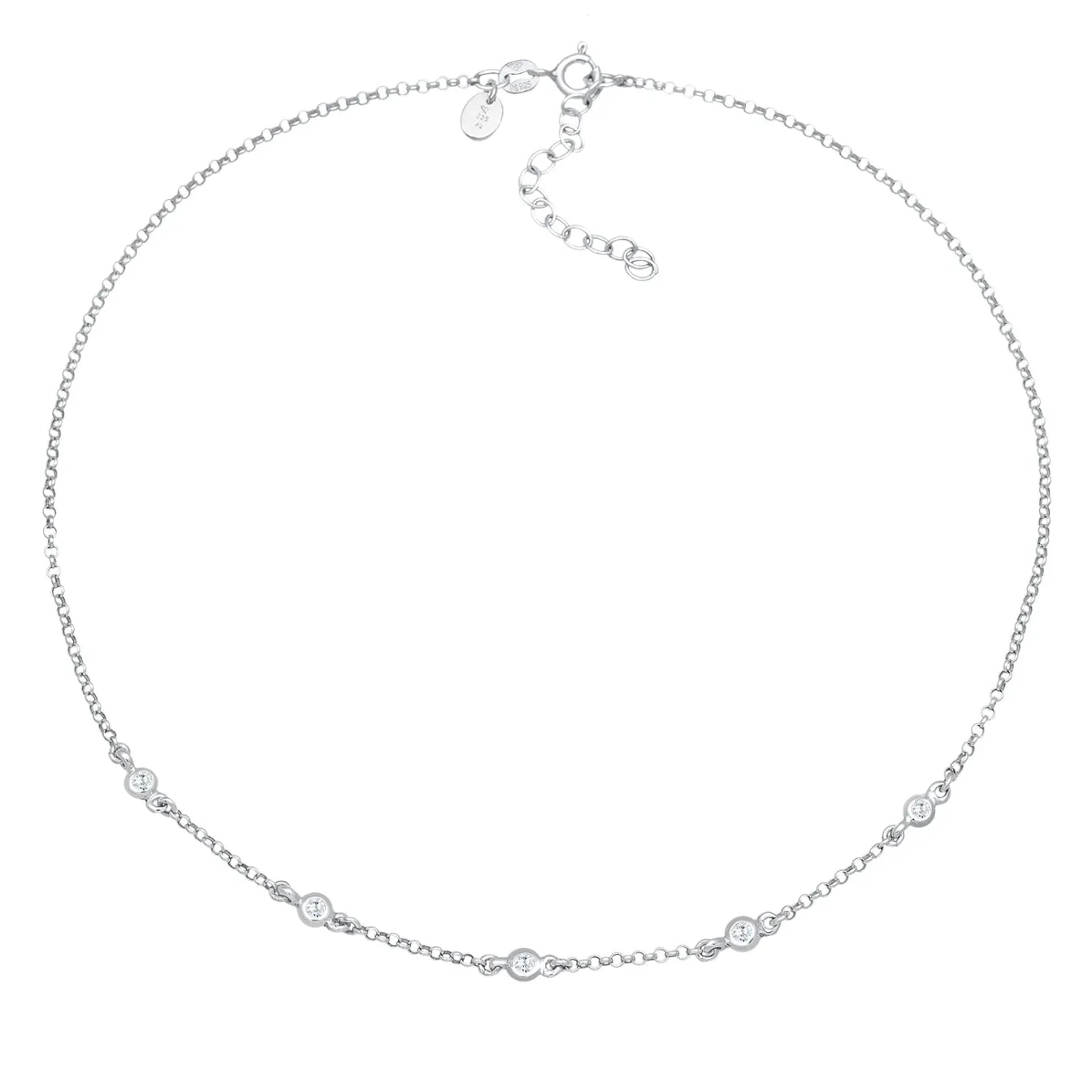 Elli "Choker Basic | Topas (Weiß)< Halsketten|Vergoldet