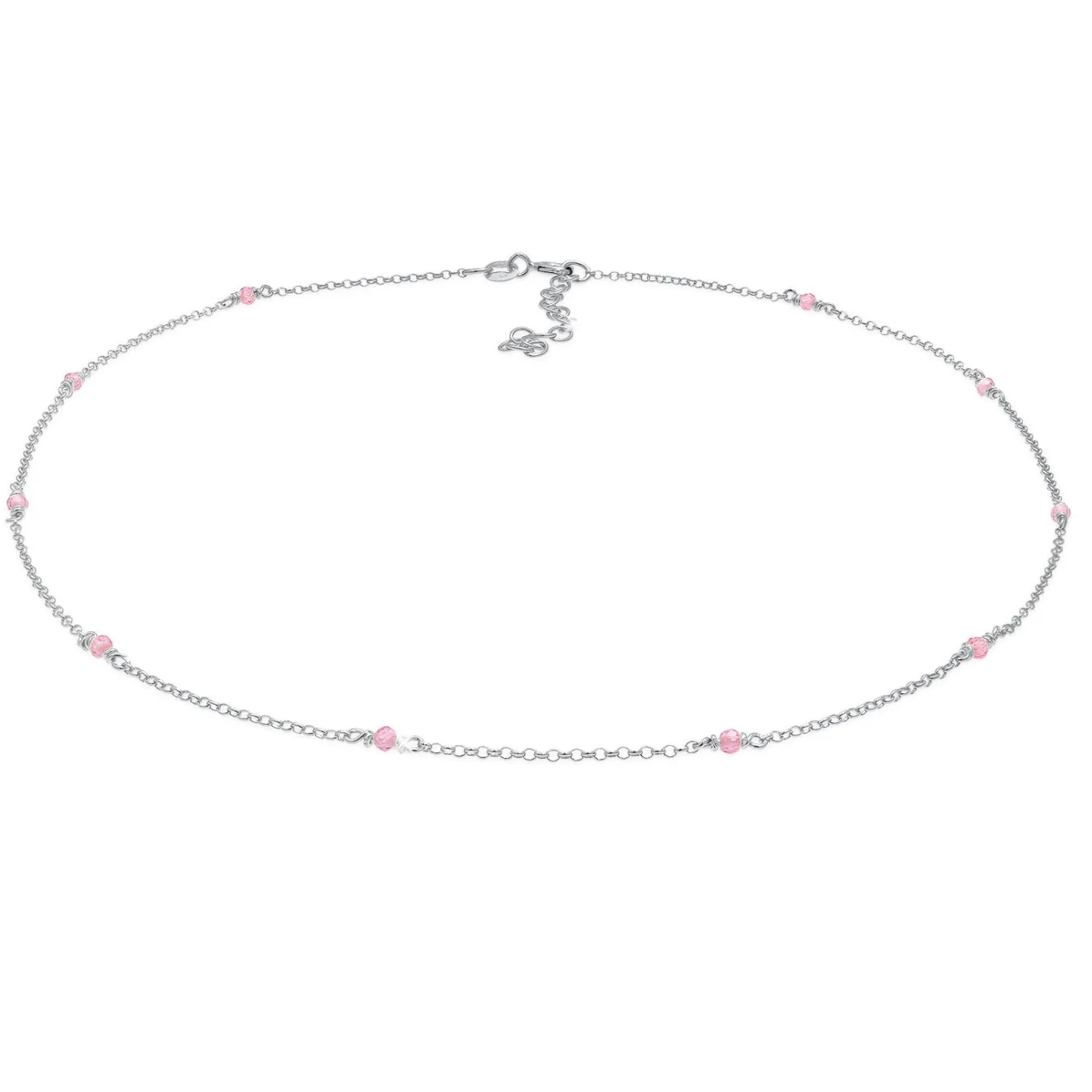 Elli "Choker Bead | Quarz (Rosa)< Halsketten|Silber