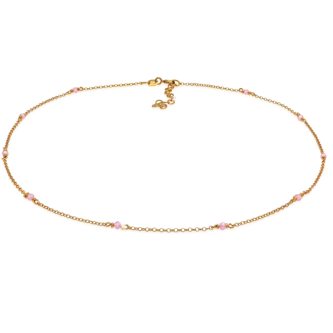 Elli "Choker Bead | Quarz (Rosa)< Halsketten|Silber