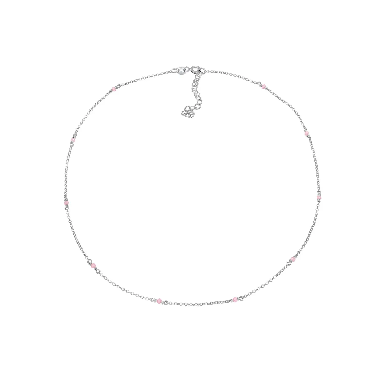 Elli "Choker Bead | Quarz (Rosa)< Halsketten|Silber