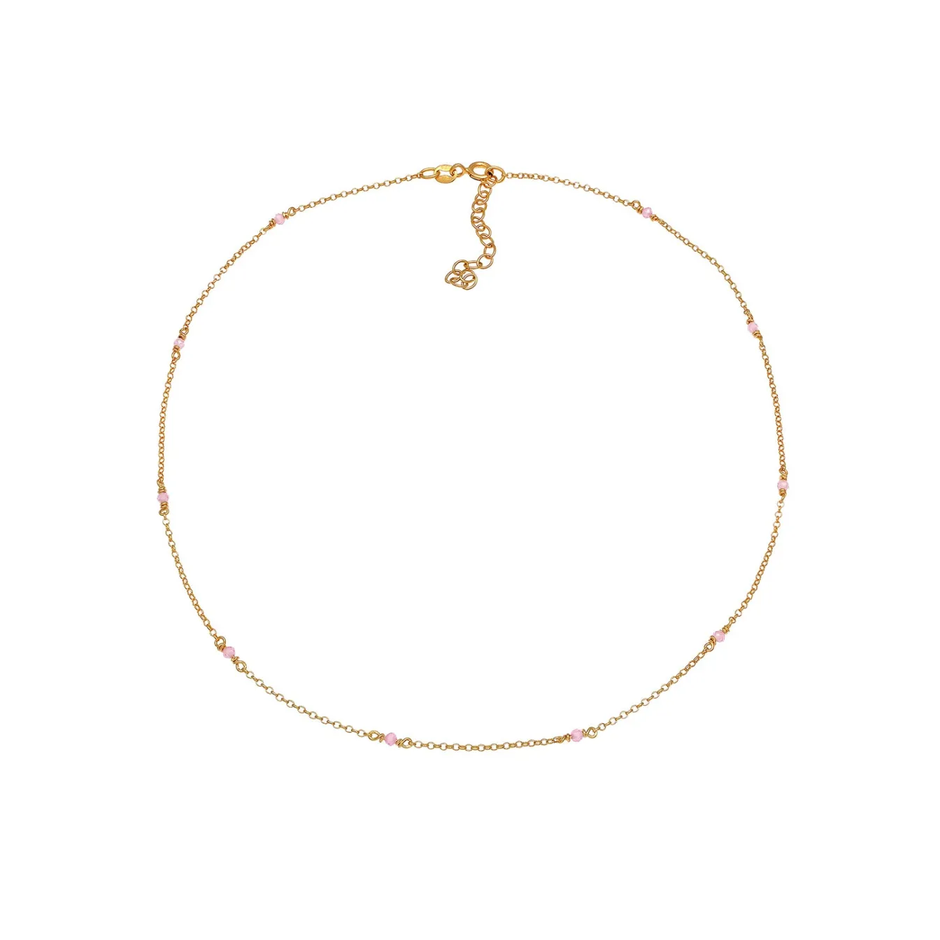 Elli "Choker Bead | Quarz (Rosa)< Halsketten|Silber