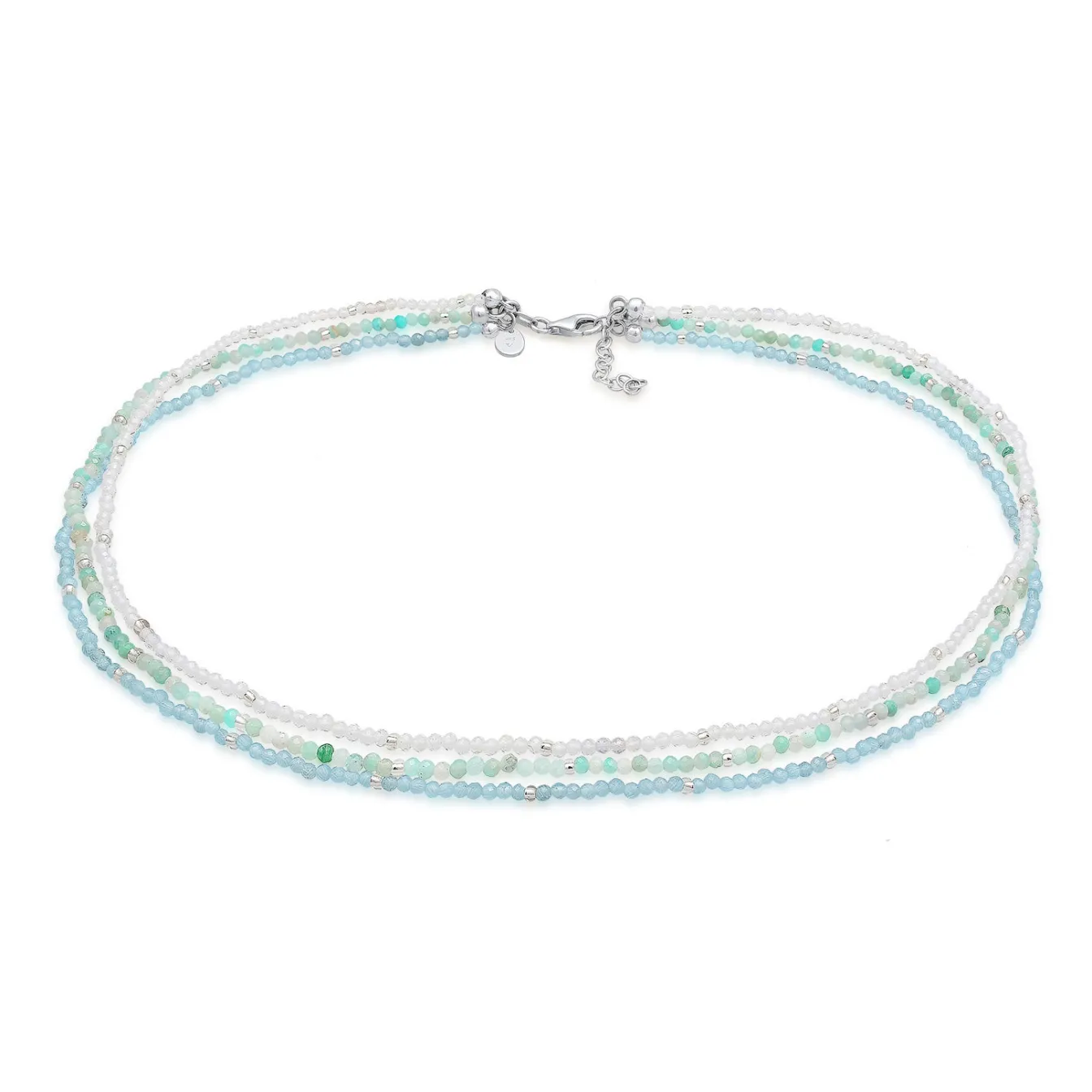 Elli "Choker Beads | Amazonit (Hellblau), Mondstein (Weiß)< Edelsteine|Halsketten