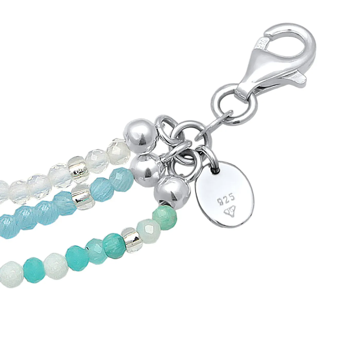 Elli "Choker Beads | Amazonit (Hellblau), Mondstein (Weiß)< Edelsteine|Halsketten