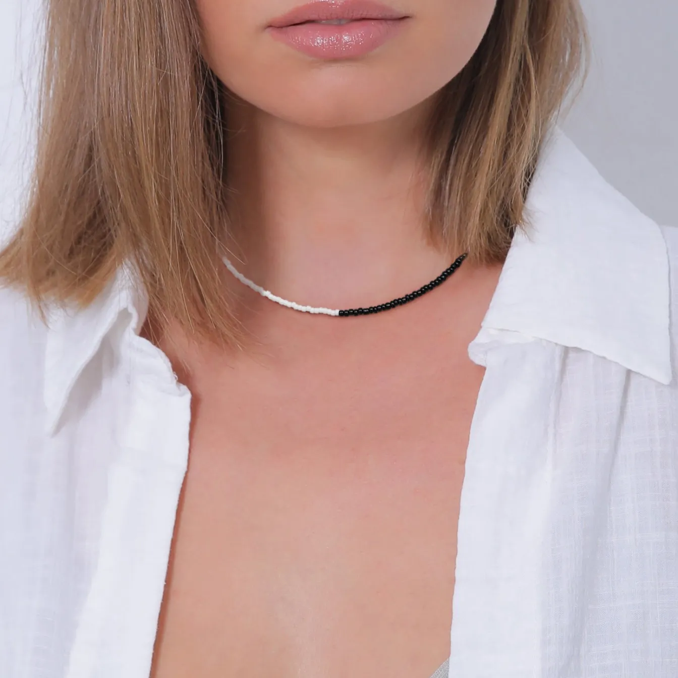Elli "Choker Beads Ying Yang< Halsketten|Vergoldet