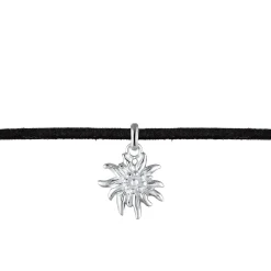Elli "Choker Edelweiss | Kunstleder< Halsketten|Silber