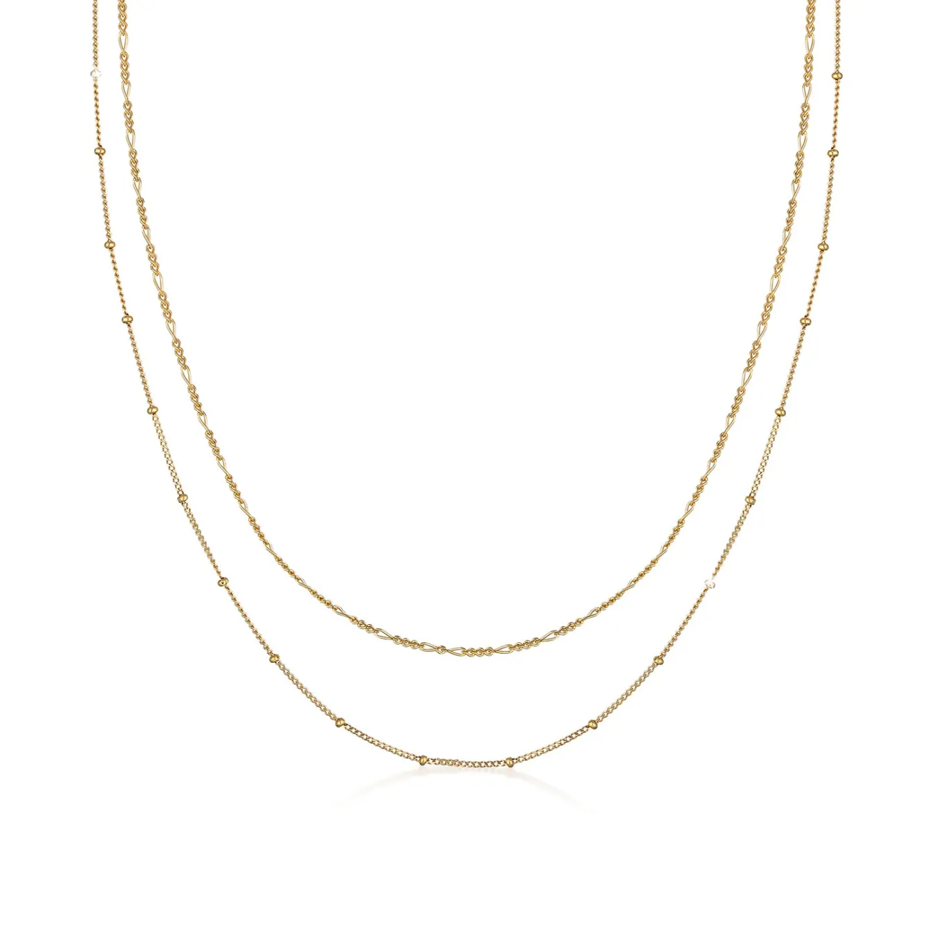 Elli "Choker 2er Set Kugel- & Figarokette< Halsketten|Silber