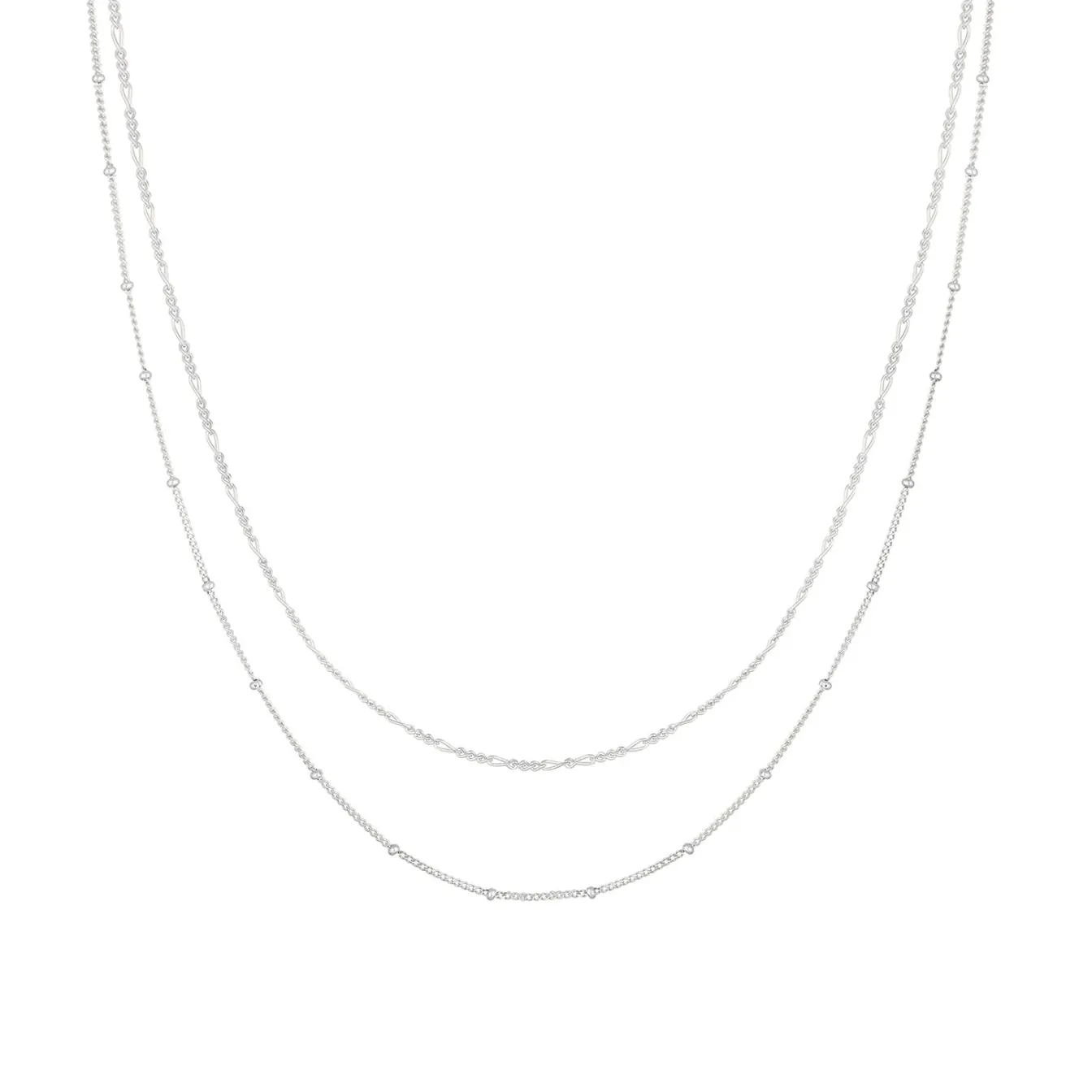 Elli "Choker 2er Set Kugel- & Figarokette< Halsketten|Silber
