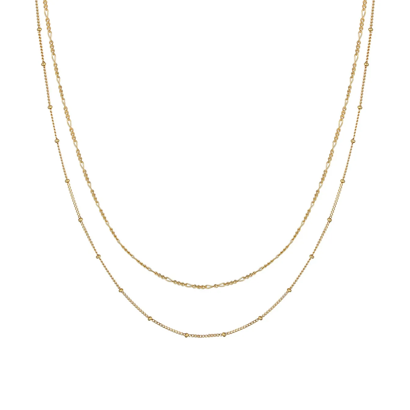 Elli "Choker 2er Set Kugel- & Figarokette< Halsketten|Silber