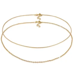 Elli "Choker 2er Set Schlangen- & Ankerkette< Roségold|Halsketten