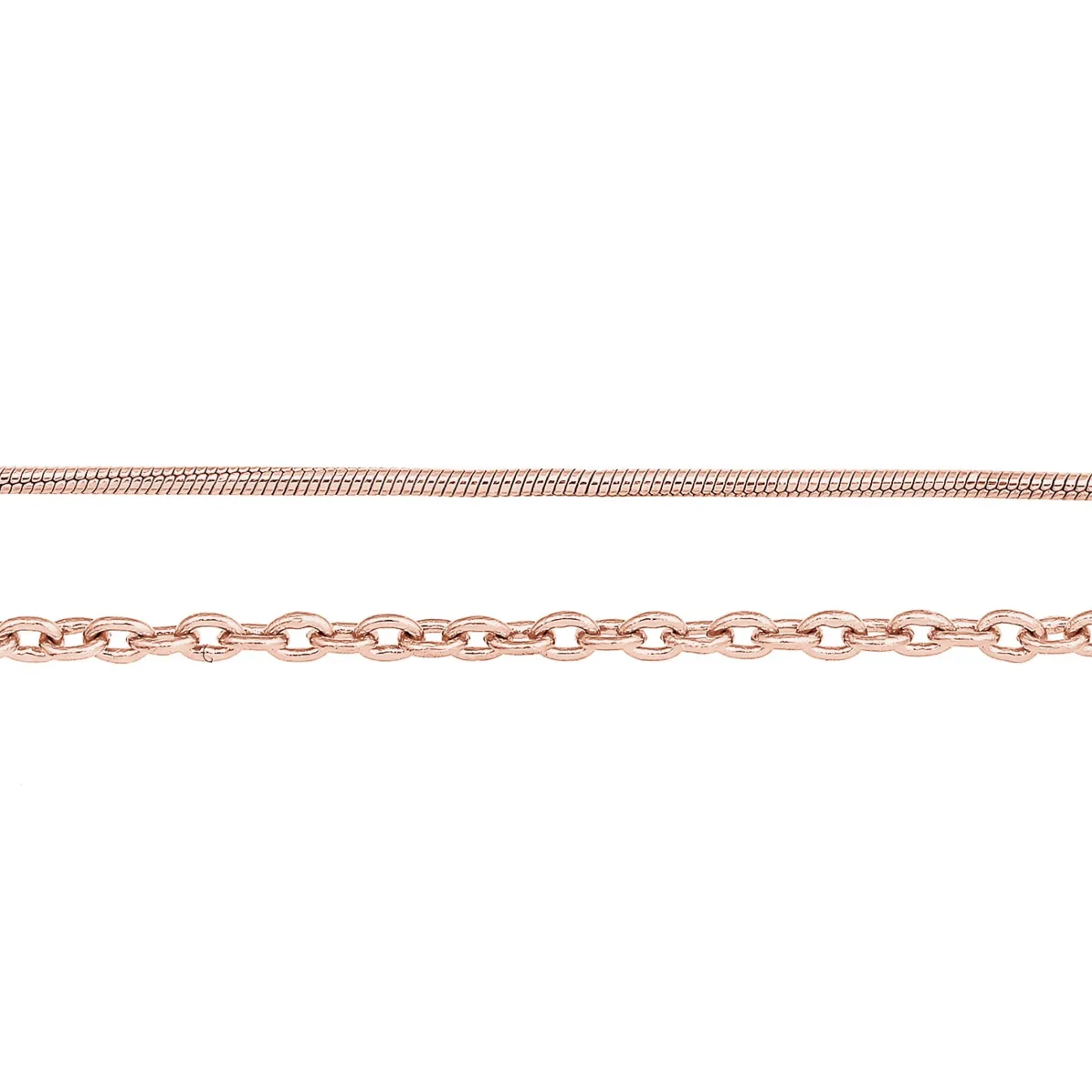 Elli "Choker 2er Set Schlangen- & Ankerkette< Roségold|Halsketten