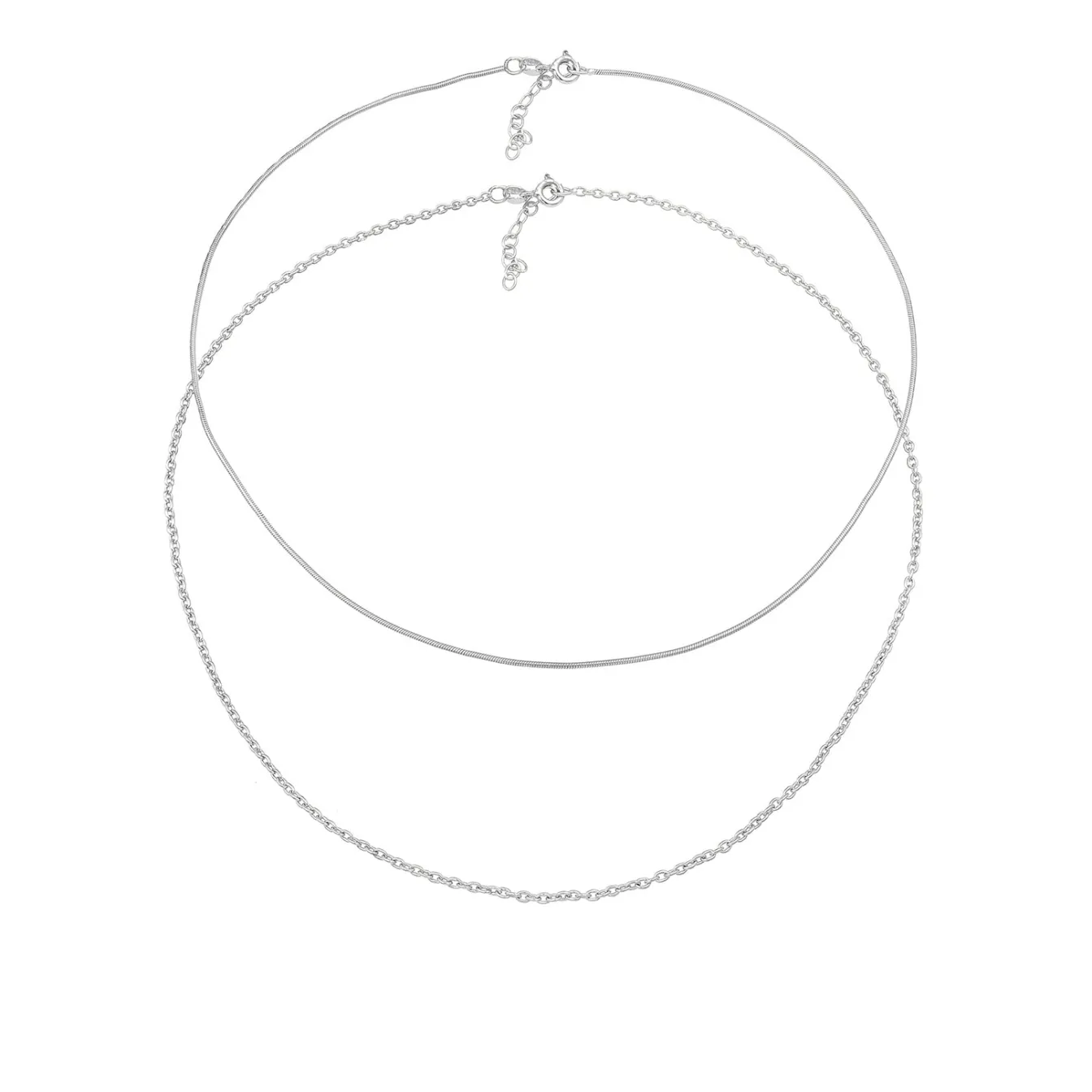 Elli "Choker 2er Set Schlangen- & Ankerkette< Roségold|Halsketten